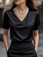 V-Neck Satin Blouse