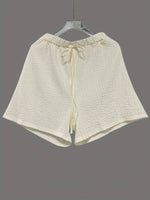 Tie Front Long Sleeve Top and Shorts Set