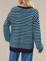 Oversized Striped Dropped Shoulder Sweater