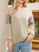 Striped Round Neck Long Sleeve Sweatshirt