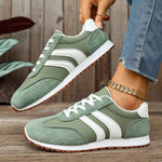 Striped Lace-Up Casual Sneakers
