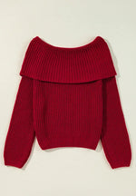 Off-Shoulder Long Sleeve Sweater