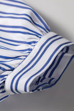 Stripe Embroidered Detail Button Front Long Sleeve Shirt
