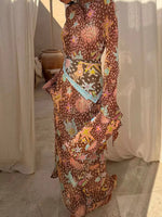 Printed Cami Dress & Long Sleeve Dress & Ribbon Set