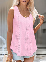 Eyelet Scoop Neck Tank