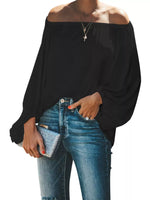 Full Size Off-Shoulder Balloon Sleeve Blouse Plus Size