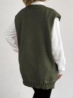 Flower V-Neck Sleeveless Cardigan