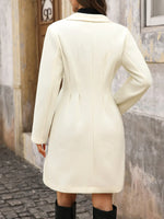 Lapel Collar Long Sleeve Longline Coat