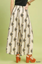 Umgee Geometric Boho Print Wide Leg Pants