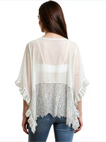 Lace Trim Flowy Cover-Up