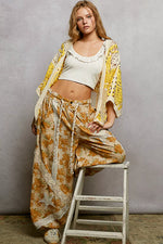 POL Open Front Crochet Cardigan with Scalloped Edge