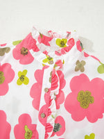 Floral Print Short Sleeve Blouse