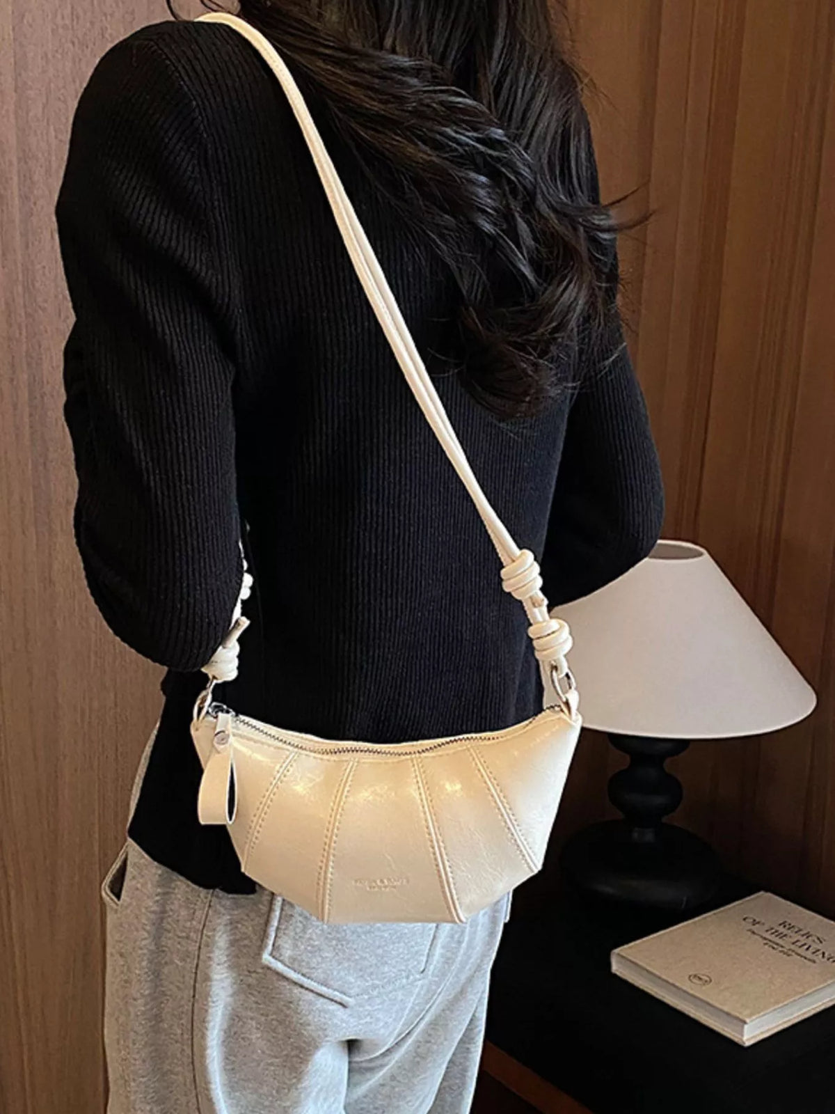PU Leather Crescent Crossbody Bag