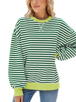 Striped Crew Neck Long Sleeve Sweatshirt