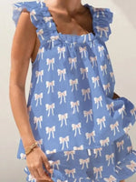 Ruffled Striped Tank and Shorts Set