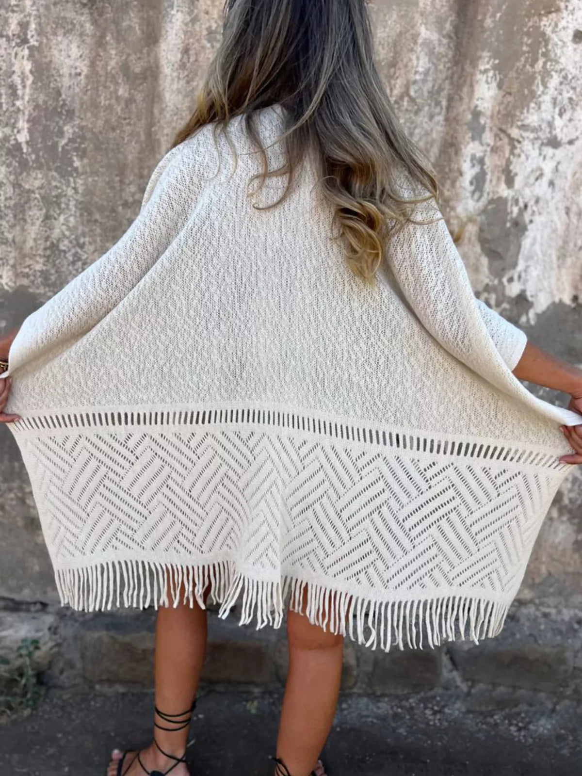 Fringe Open Front Cardigan