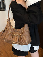 Vintage Ruched Hobo Shoulder Bag