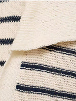 Striped Slit Short Sleeve Maxi Dress