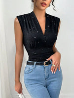 Glitter Surplice Tank