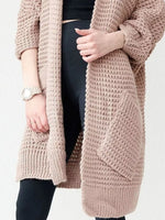 Full Size Chunky Knit Open Front Cardigan Plus Size