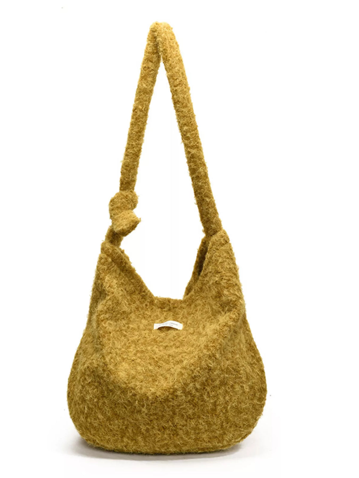 Fuzzy Solid Color Crossbody Bag