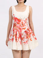 Floral Print Sleeveless A-Line Mini Dress