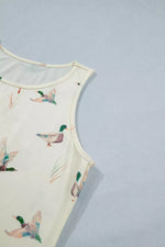 Mallard Print Western Style Tank Top