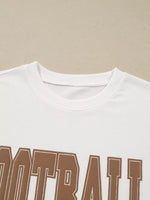FOOTBALL 3D Letter Graphic Crew Neck Sweatshirt