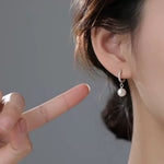 Pearl Drop Hoop Earrings