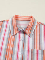 Striped Button-Down Short Sleeve Shirt