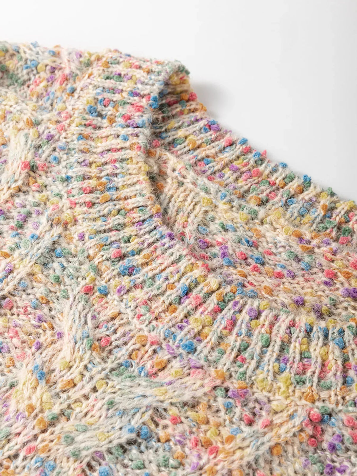 Multicolour Colorful Confetti Wool Ball Knitted Sweater