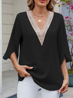 V-Neck 3/4 Sleeve Blouse