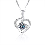 925 Sterling Silver Zircon Heart Necklace