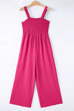 Smocked Bodice Wide Leg Jumpsuit