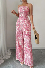 Paisley Print Wide Leg Jumpsuit