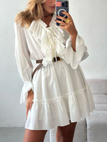 Ruffled Flounce Sleeve Mini Dress