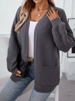Textured Knit Open Front Cardigan