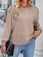 Boat Neck Ribbed Knit T-Shirt