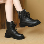 Lace-Up Ankle Combat Boots