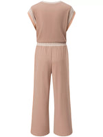 Color Block Detail Casual Two-piece Set