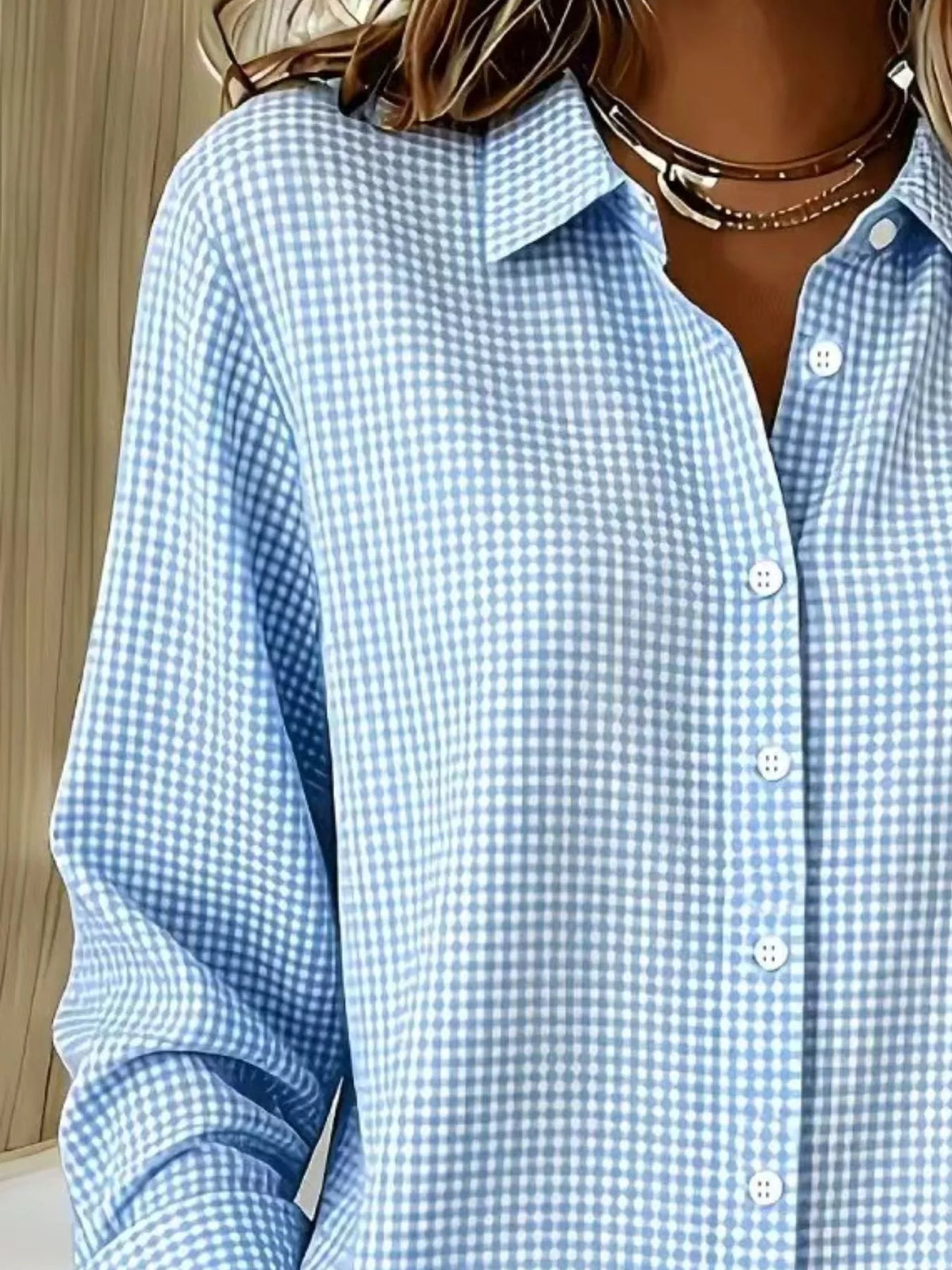 Full Size Plaid Button Up Long Sleeve Shirt Plus Size