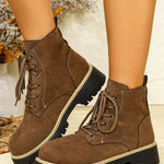 Round Toe Lace Up Boots