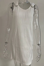 Sleeveless Textured Casual Mini Dress
