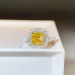 925 Sterling Silver Zircon Cushion Cut Ring