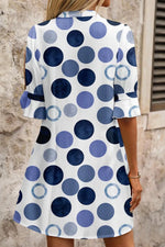 Polka Dot Print Flounced Half Sleeve Casual Vacation Style Mini Dress