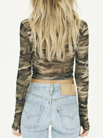 Camouflage Mesh Long Sleeve T-Shirt