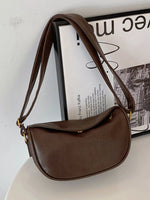 Elegant PU Leather Crescent Crossbody Bag