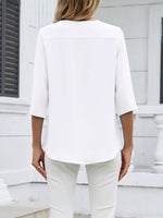 V-Neck 3/4 Sleeve Blouse