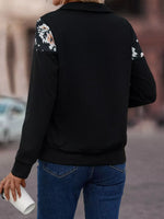 Floral Print Quarter Zip Sweatshirt