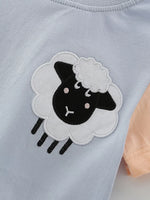 Children's Sheep Color Block Tee and Shorts Set